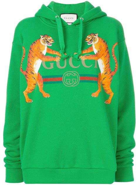 gucci tiger hoodie green|Gucci tiger necklace.